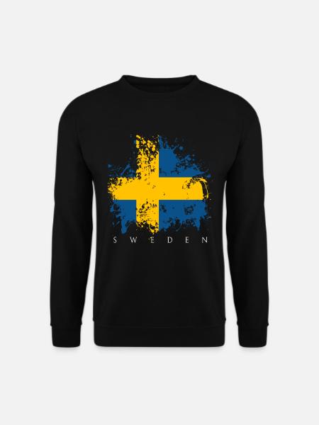 Schweden Fahne Flagge Stockholm Europa Tshirt - Unisex Pullover - Schwarz