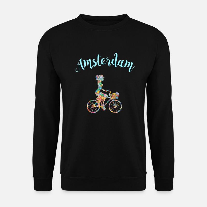 Amsterdam T-Shirt Fahrrad Souvenir Geschenk - Unisex Pullover - Schwarz