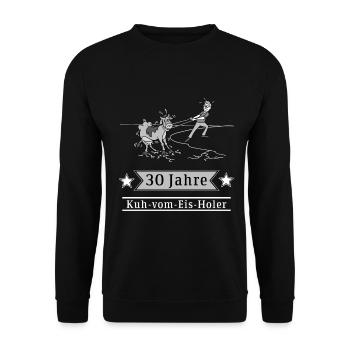 30 Jahre Kuh-vom-Eis-Holer - Unisex Pullover - Schwarz - Vorne - Alina (178cm) & Michal (187cm)