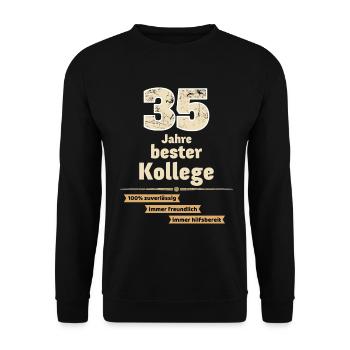 35 Jahre bester Kollege - Unisex Pullover - Schwarz - Vorne - Alina (178cm) & Michal (187cm)