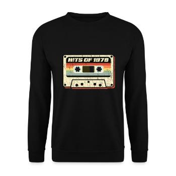 Hits Of 1979 Audio Cassette Vintage Retro Design - Unisex Sweatshirt - black - Front - Alina (178cm) & Michal (187cm)