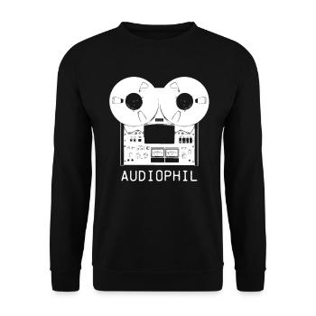 Analog tape hi-fi vintage audio tape machine - Unisex Sweatshirt - black - Front - Alina (178cm) & Michal (187cm)