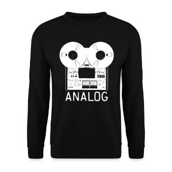 Analog tape reel hi-fi vintage audio tape machine - Unisex Sweatshirt - black - Front - Alina (178cm) & Michal (187cm)