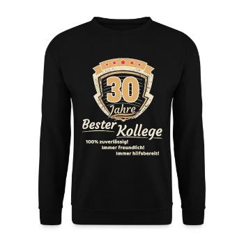 30 years best colleague - Unisex Sweatshirt - black - Front - Alina (178cm) & Michal (187cm)