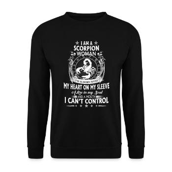 Sternzeichen Skorpion - zodiac scorpion - Unisex Pullover - Schwarz - Vorne - Alina (178cm) & Michal (187cm)