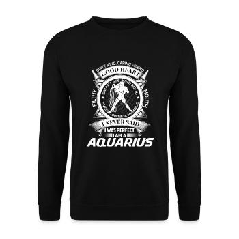 Zodiac sign Aquarius - zodiac aquarius - Unisex Sweatshirt - black - Front - Alina (178cm) & Michal (187cm)