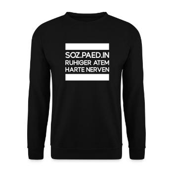 Sozialpädagogin - Unisex Pullover - Schwarz - Vorne - Alina (178cm) & Michal (187cm)