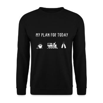 Train modélisé ferroviaire chemin de fer locomotive à vapeur Train - Sweat-shirt Unisexe - noir - Devant - Alina (178cm) & Michal (187cm)