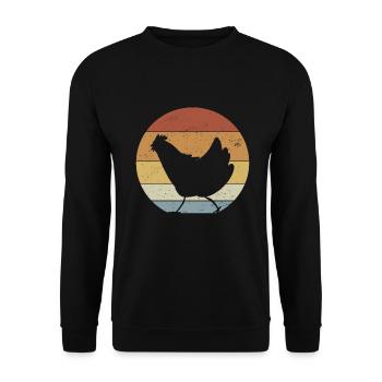 Huhn Hühner Landwirtschaft Bauernhof Landwirt - Unisex Pullover - Schwarz - Vorne - Alina (178cm) & Michal (187cm)