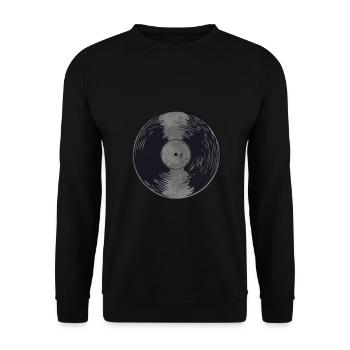 Schallplatte Schallplatten Plattenspieler Geschenk - Unisex Pullover - Schwarz - Vorne - Alina (178cm) & Michal (187cm)