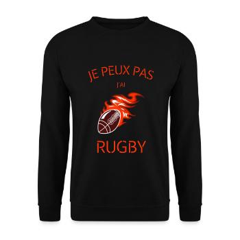 Je Peux Pas J'ai Rugby - Sweat-shirt Unisexe - noir - Devant - Alina (178cm) & Michal (187cm)