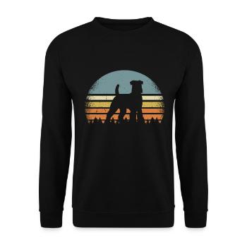 Airedale Terrier - Unisex Pullover - Schwarz - Vorne - Alina (178cm) & Michal (187cm)