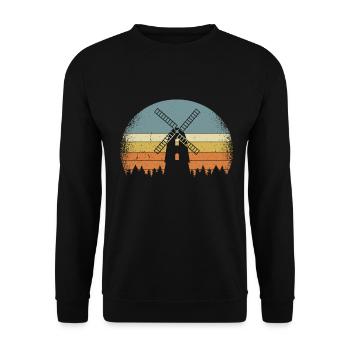 Winde-moulin Pays-Bas Énergie éolienne - Sweat-shirt Unisexe - noir - Devant - Alina (178cm) & Michal (187cm)