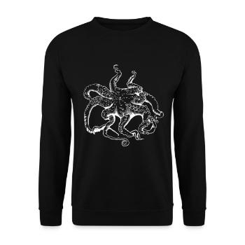 Oktopus Tintenfische Tentakel Meerestiere Ozean - Unisex Pullover - Schwarz - Vorne - Alina (178cm) & Michal (187cm)