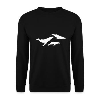 Whale Marine Life Marine Animals Whale Whales - Unisex Sweatshirt - black - Front - Alina (178cm) & Michal (187cm)