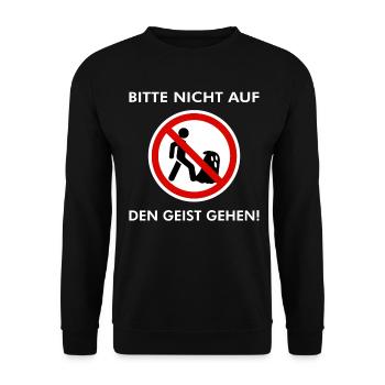 Bitte nicht auf den Geist gehen - Unisex Pullover - Schwarz - Vorne - Alina (178cm) & Michal (187cm)