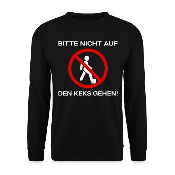 Bitte nicht auf den Keks gehen - Unisex Pullover - Schwarz - Vorne - Alina (178cm) & Michal (187cm)