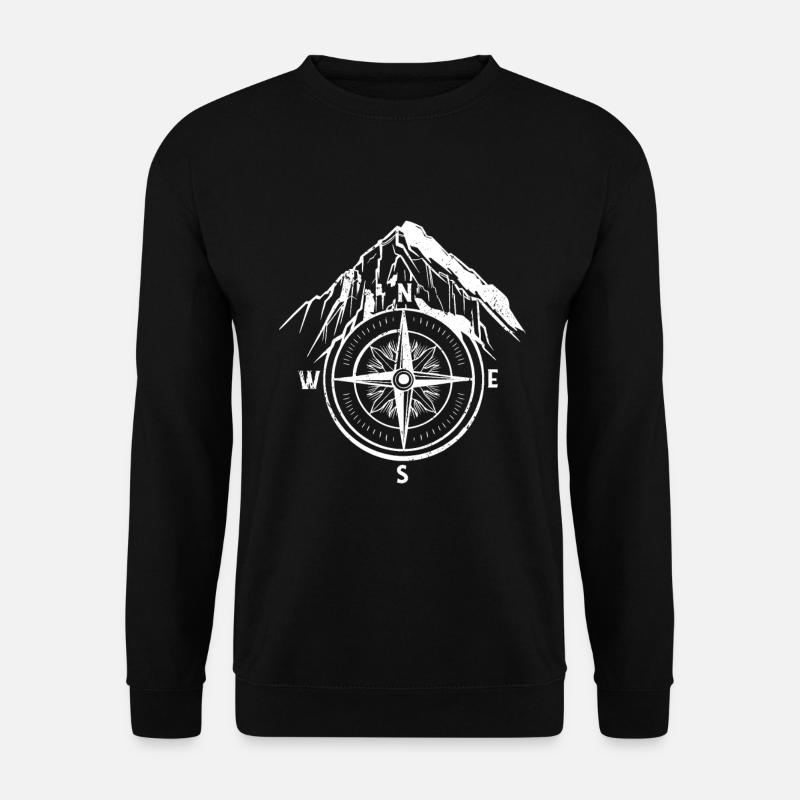 Kompass Mythologie Wandern Reisen Berge - Unisex Pullover - Schwarz