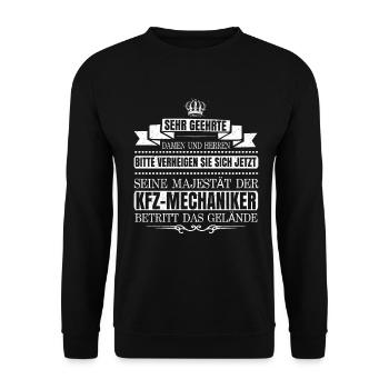 Kfz-Mechaniker Schrauber Mechaniker Schrauben - Unisex Pullover - Schwarz - Vorne - Alina (178cm) & Michal (187cm)