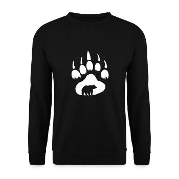 Bear Hiking Bears Nature Gift Idea Traces Forest - Unisex Sweatshirt - black - Front - Alina (178cm) & Michal (187cm)