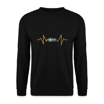 Suède drapeau suédois battement de coeur suédois - Sweat-shirt Unisexe - noir - Devant - Alina (178cm) & Michal (187cm)