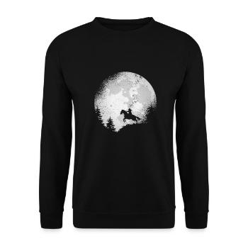 Pferd - Unisex Sweatshirt - black - Front - Alina (178cm) & Michal (187cm)