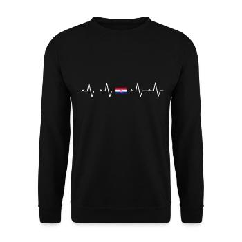 Croatie Drapeau croate Croate - Sweat-shirt Unisexe - noir - Devant - Alina (178cm) & Michal (187cm)