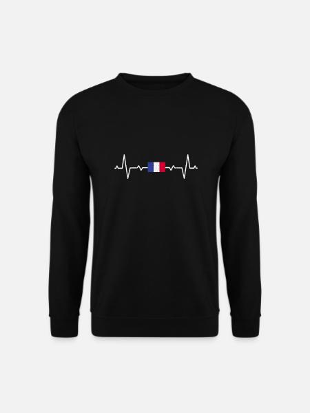 France heartbeat French French - Unisex Sweatshirt - black