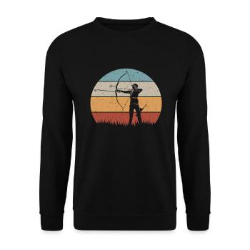Bogenschießen Bogenschiessen Bogensport - Unisex Pullover - Schwarz - Vorne - Alina (178cm) & Michal (187cm)
