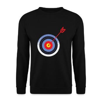 Bogenschießen Bogenschiessen Bogensport - Unisex Pullover - Schwarz - Vorne - Alina (178cm) & Michal (187cm)