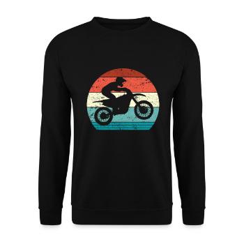 Motocross Motocrossfahrer Motorsport - Unisex Pullover - Schwarz - Vorne - Alina (178cm) & Michal (187cm)