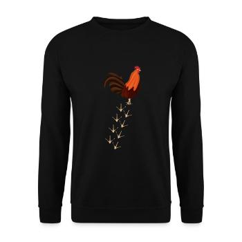 Poulet poulet poussin poulailler poules agriculteurs - Sweat-shirt Unisexe - noir - Devant - Alina (178cm) & Michal (187cm)