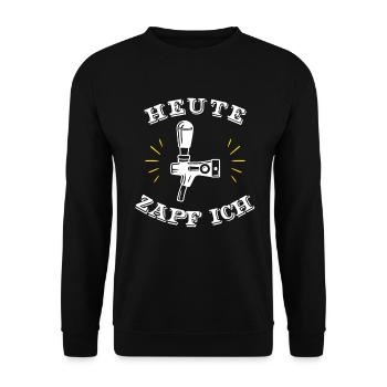 Stolzer Biertrinker Heute Zapf ich! Alkohol Bier - Unisex Pullover - Schwarz - Vorne - Alina (178cm) & Michal (187cm)