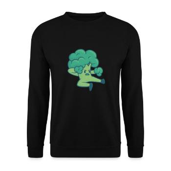 Broccoli Broccoli Vegetable Vegetarian Gift Idea - Unisex Sweatshirt - black - Front - Alina (178cm) & Michal (187cm)
