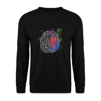 brain - Unisex Sweatshirt - black - Front - Alina (178cm) & Michal (187cm)