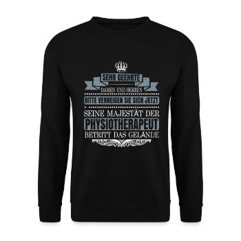Physiotherapeut Physiotherapie Krankengymnastik - Unisex Pullover - Schwarz - Vorne - Alina (178cm) & Michal (187cm)