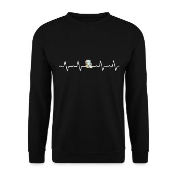 beach chair - Unisex Sweatshirt - black - Front - Alina (178cm) & Michal (187cm)