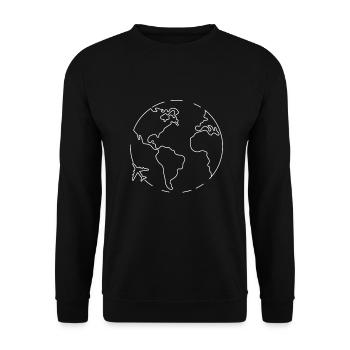 World Map Gift Idea Travel - Unisex Sweatshirt - black - Front - Alina (178cm) & Michal (187cm)