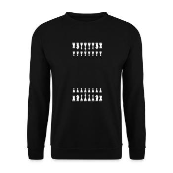 Échiquier échiquier pions - Sweat-shirt Unisexe - noir - Devant - Alina (178cm) & Michal (187cm)