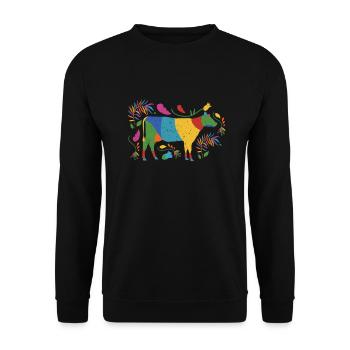 Vaches Vaches Agriculture Ferme - Sweat-shirt Unisexe - noir - Devant - Alina (178cm) & Michal (187cm)