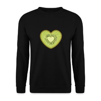 Kiwi Früchte Obst Kiwis Frucht Geschenk - Unisex Pullover - Schwarz - Vorne - Alina (178cm) & Michal (187cm)