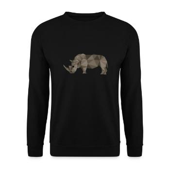 Nashorn Nashörner Afrika Zoo Geschenkidee - Unisex Pullover - Schwarz - Vorne - Alina (178cm) & Michal (187cm)