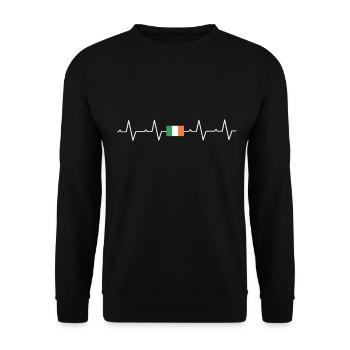 Irland Irländer Irische Flagge Irisches Geschenk - Unisex Pullover - Schwarz - Vorne - Alina (178cm) & Michal (187cm)