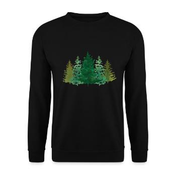 Forest Wood Environment Forester Tree Trees Forester - Unisex Sweatshirt - black - Front - Alina (178cm) & Michal (187cm)