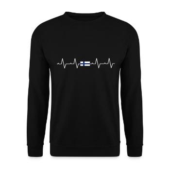 Finlande Herzschlag Finnois Finlandais - Sweat-shirt Unisexe - noir - Devant - Alina (178cm) & Michal (187cm)