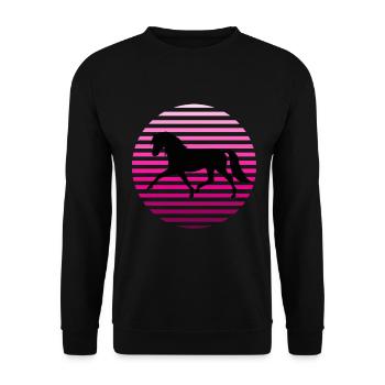 Chevaux Équitation Filles Femmes Hommes Équitation Mode - Sweat-shirt Unisexe - noir - Devant - Alina (178cm) & Michal (187cm)
