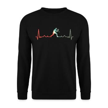 Vintage Padel Heartbeat Pulse Padel - Sweat-shirt Unisexe - noir - Devant - Alina (178cm) & Michal (187cm)