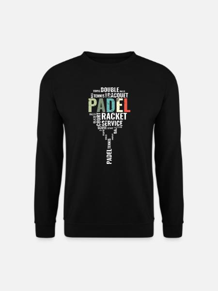 Vintage Padel Wordcloud Padel Schläger - Unisex Pullover - Schwarz