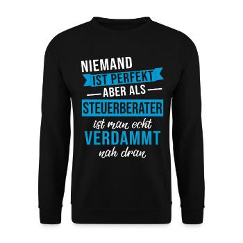Lustiger Steuerberater Spruch Steuerberater - Unisex Pullover - Schwarz - Vorne - Alina (178cm) & Michal (187cm)