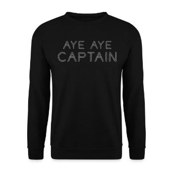 Aye Aye Captain Funny Sailing - Unisex Sweatshirt - black - Front - Alina (178cm) & Michal (187cm)